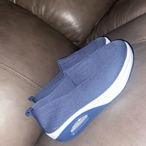 Navy Blue Slip-On Sneakers